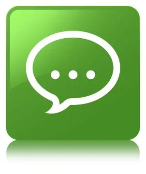 Talk icon soft green square button Illustration