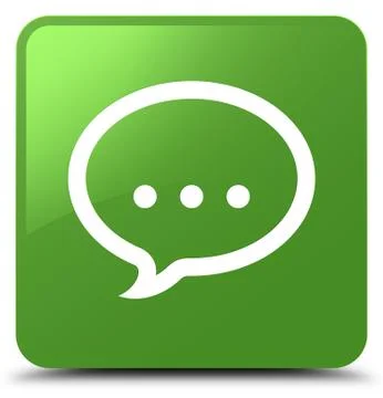 Talk icon soft green square button Illustration