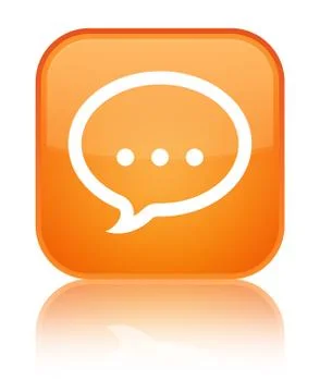 Talk icon special orange square button Illustration