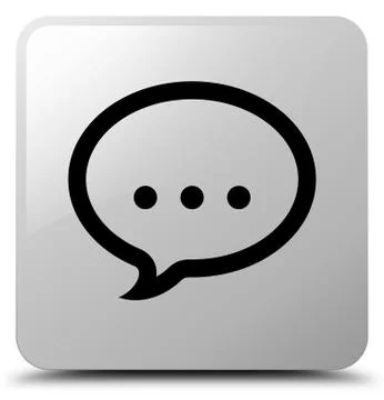 Talk icon white square button Illustration