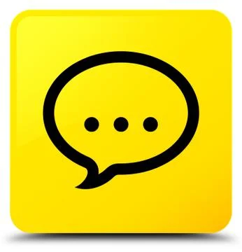 Talk icon yellow square button Stock Illustration