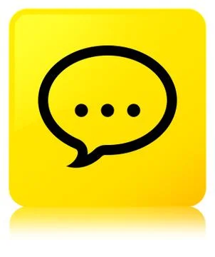 Talk icon yellow square button Stock Illustration