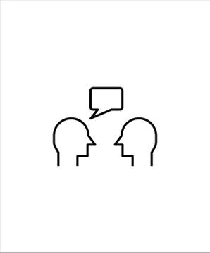 Talk icon,two man chat icon,vector best line icon. Illustration
