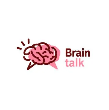 Talk ideas, smart brain creative logo vector icon illustration Stock Illustration