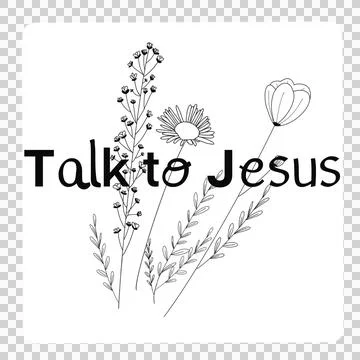 Talk to Jesus Flowers, Pond5 Exclusive Stock Illustration