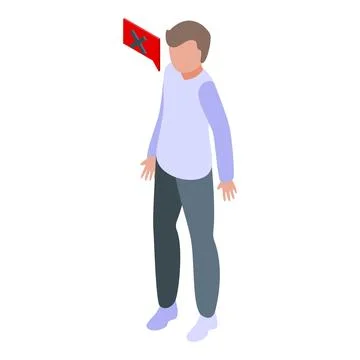 Talk kid icon isometric vector. Child mental Ilustración de archivo