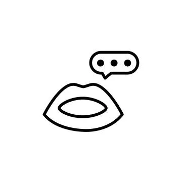 Talk line icon isolated on white Stock Illustration
