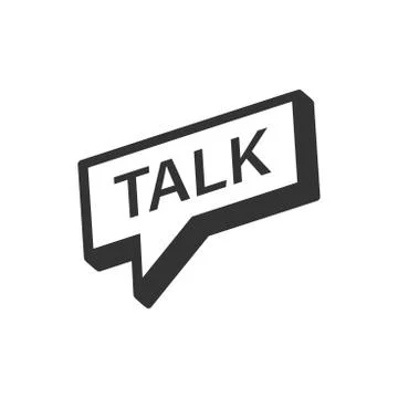 Talk logo icon in flat style. Speech bubble illustration on white isolated ba Stock Illustration