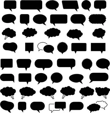 Talk or chat bubble. Speech Bubble set. Cloud speech bubbles collection. sp.. Stock Illustration