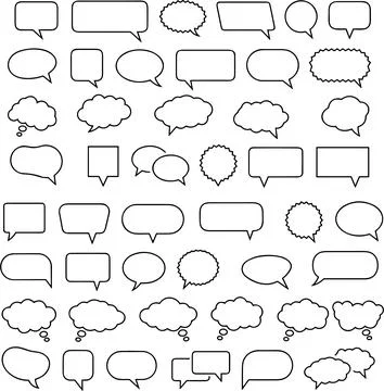 Talk or chat bubble. Speech Bubble set. Cloud speech bubbles collection. sp.. Stock Illustration