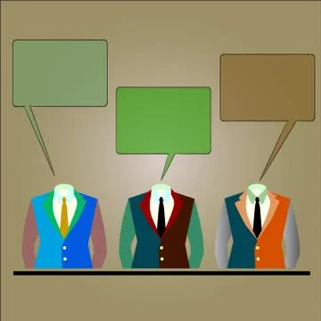 Talk . people with clouds thoughts. vector illustration. Stock Illustration