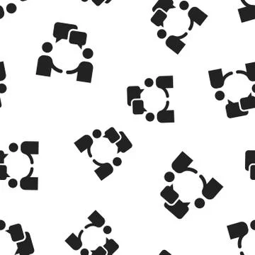 Talk people icon seamless pattern background. Business concept vector illustr Stock Illustration