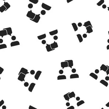 Talk people icon seamless pattern background. Business concept vector illustr Illustrazione stock