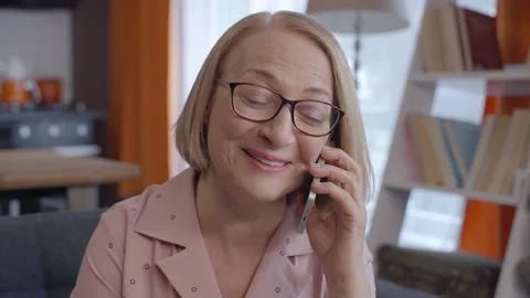 Talk on the phone with pleasure concept. Stock Footage 148605341