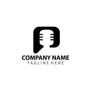 Talk podcast logo design vector Stock-Illustration