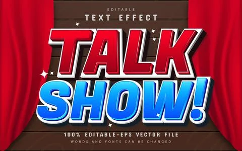 Talk show 3d text effect editable Stock Illustration