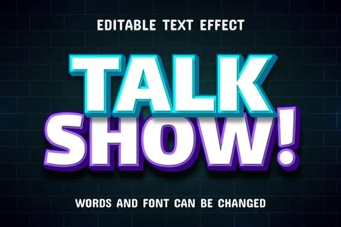 Talk show 3d text effect Illustration