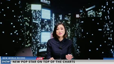 Talk show host introduces new pop star Video stock 249221792