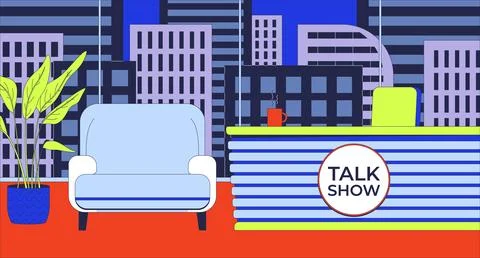 Talk show studio flat illustration Illustration