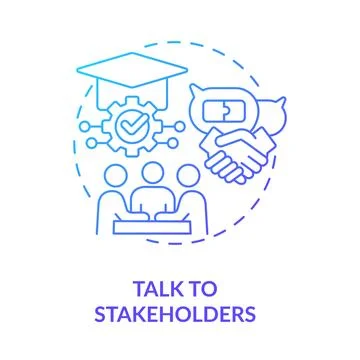 Talk to stakeholders blue gradient concept icon Stock Illustration