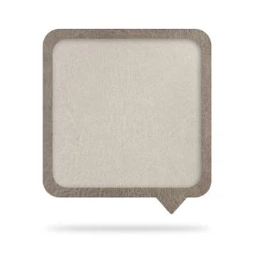 Talk tag,leather texture on white background Ilustración de archivo