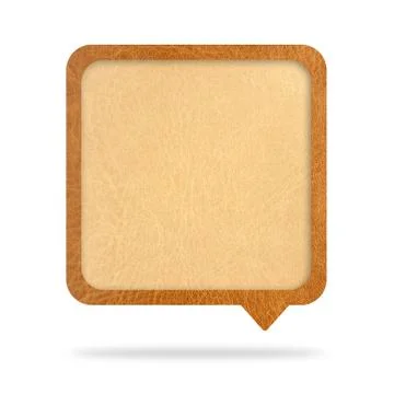 Talk tag,leather texture on white background Ilustração Stock