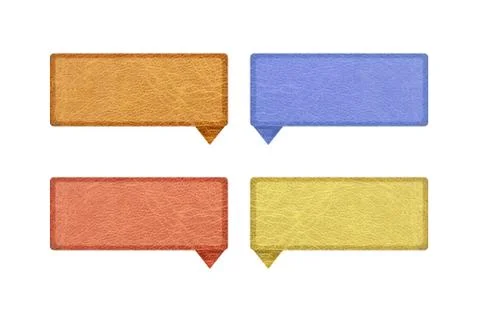 Talk tag,leather texture on white background Stock Illustration
