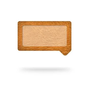 Talk tag,leather texture on white background 스톡 일러스트