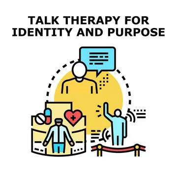 Talk therapy for identity and personal purpose development Illustration
