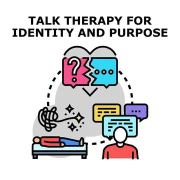 Talk therapy for identity and purpose exploration concept Illustration