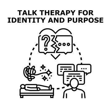 Talk therapy for identity and purpose exploration concept Illustration