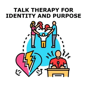 Talk therapy for identity, purpose, and family relationships Illustration