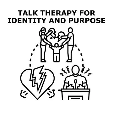 Talk therapy for identity, purpose, and family relationships Illustration