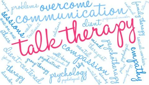 Talk Therapy Word Cloud Stock Illustration