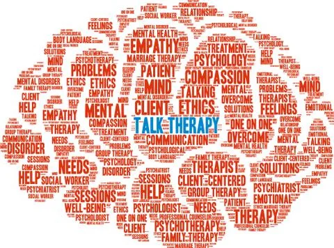 Talk Therapy Word Cloud Stock-Illustration
