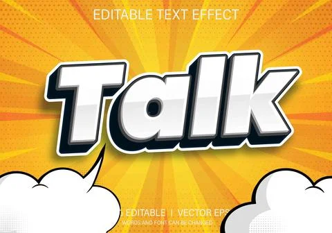 Talk vector text effect with modern style design Stock Illustration