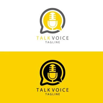 Talk voice logo design vector Stock Illustration