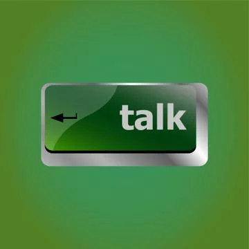 Talk word with icon on keyboard keys button Illustration