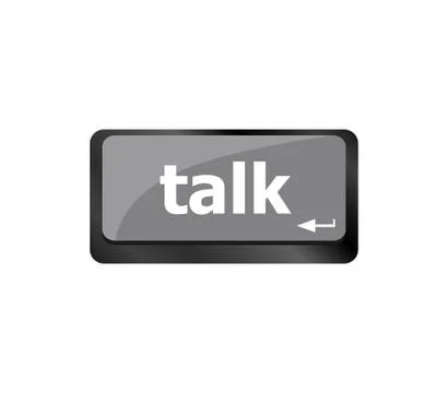 Talk word with icon on keyboard keys button Stock Illustration