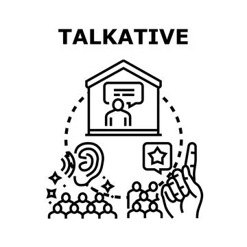 Talkative person communicating with diverse audience Stock Illustration