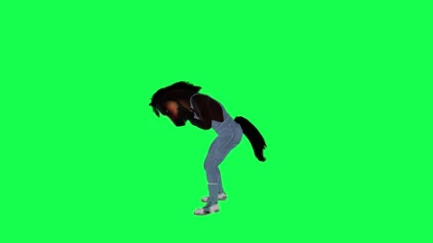 A talking 3D animated horse suddenly has a severe headache from the right angle Stock Footage 247974019