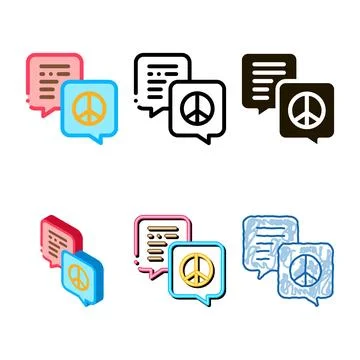 Talking about tolerance and peace icon simplified vector outline Stock Illustration