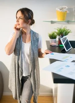 Talking about work stuff Stock Photos