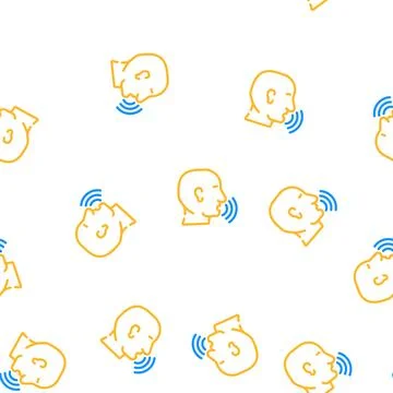 Talking and discussing human vector seamless pattern Illustrazione stock