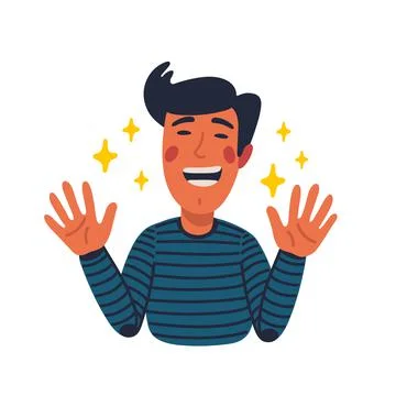 Talking and gesticulating man, portrait of a speaking man. Vector illustration Stock Illustration