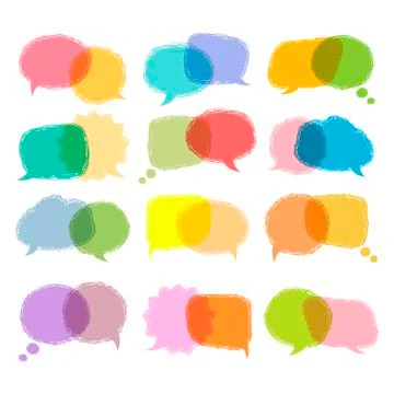 Talking bubble colorful set Stock Illustration
