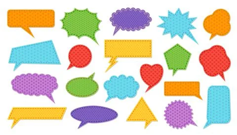 Talking bubble comic set speech color pattern 库存插图