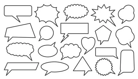 Talking bubble comic set speech question answer Stock Illustration
