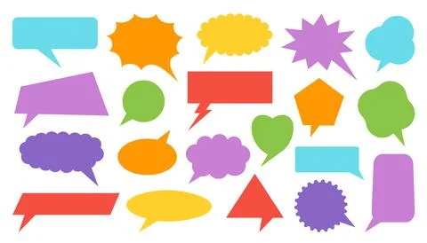 Talking bubble comic set speech question answer Stock Illustration