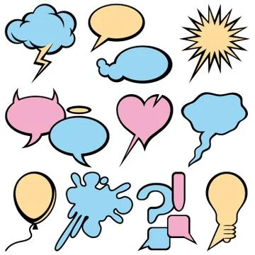 Talking bubbles set Illustrazione stock